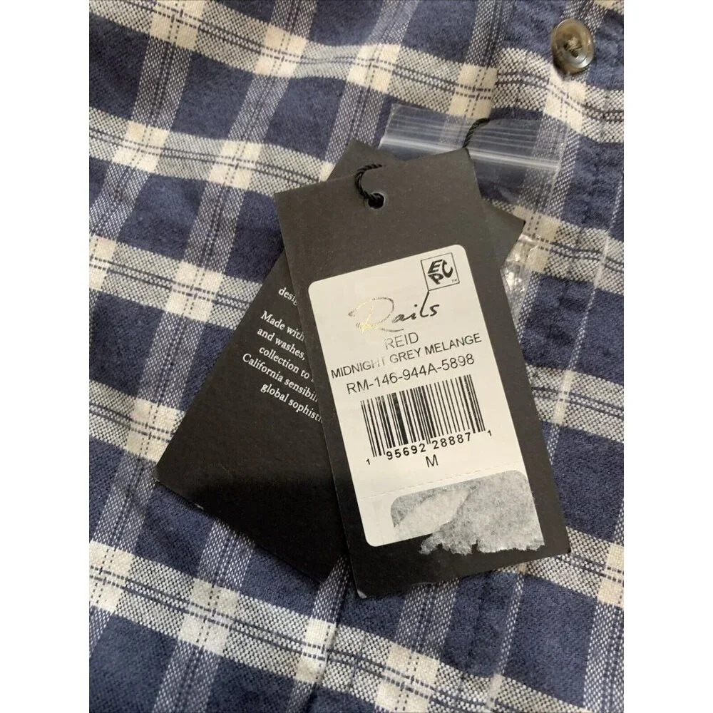 Rails Men's Blue Reid Long Sleeve Button Down Shirt Medium NWT - Picture 6 of 12